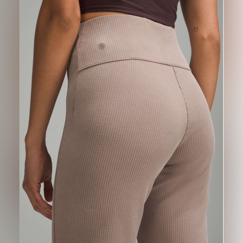 Lululemon Ribbed Softstreme Flared Pant Taupetastic Size 4